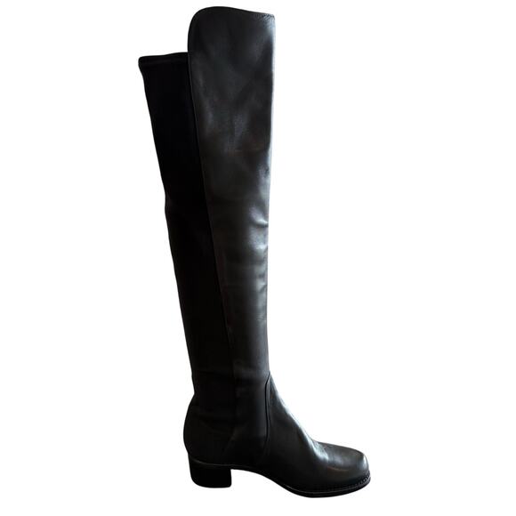 Stuart Weitzman 5050 Over The Knee Boots Pull On Grunge Leather Suede Classy 7B - Picture 7 of 10